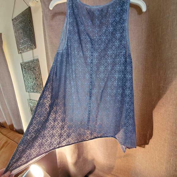 2 Piece Boho Sheer Asymmetrical Tank - Picture 4 of 4